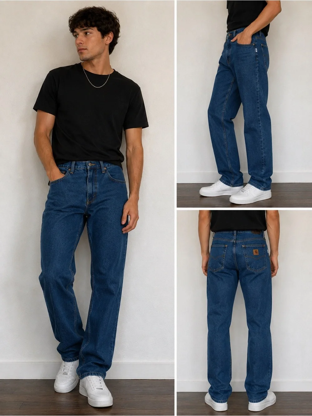 Carhartt Men's Relaxed Straight-Leg Jeans in Deep Blue Denim